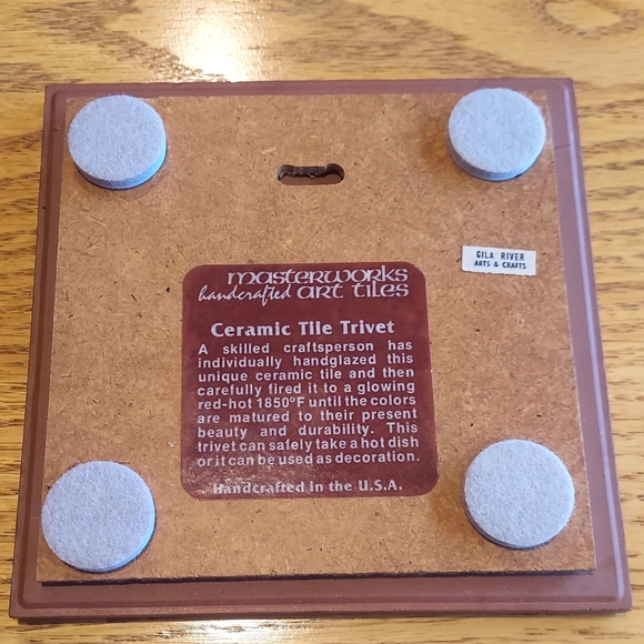 Masterworks Handcrafted Ceramic Tile Trivet, Made in USA - Picture 2 of 7